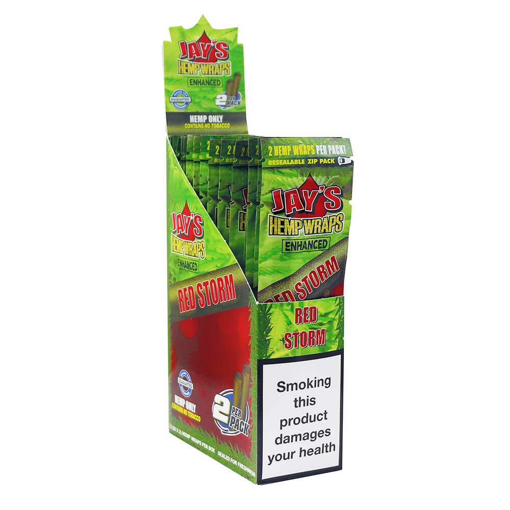 Jay’s Hemp Wraps Red Storm Cherry Pie Papiers à Rouler avec Infusion Terpènes (25pcs/présentoir)